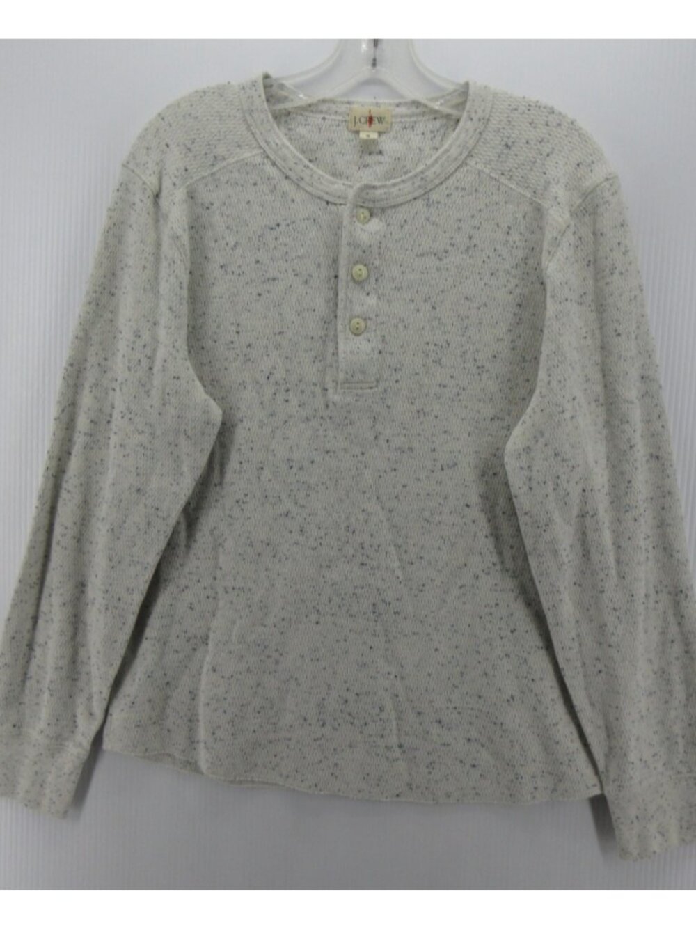 J Crew Sweater Small Oarsman Henley Speckled Thermal Pullover Knit